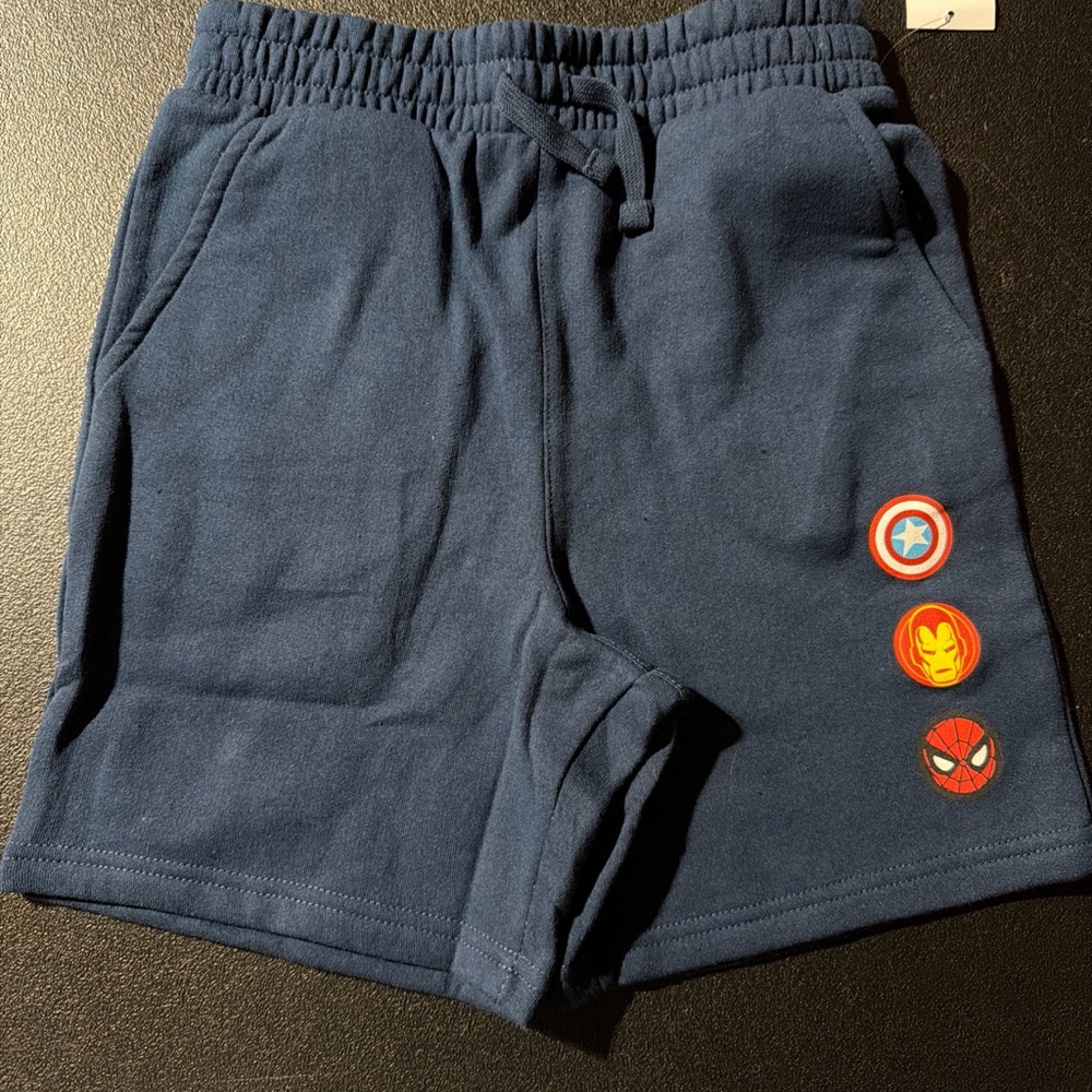 Marvel Navy Blue Superhero Patch Shorts